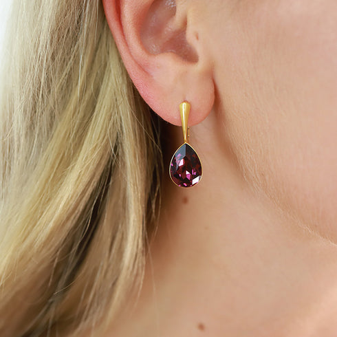 Sudraba komplekts "Kristāla Lāse (Amethyst)" ar Preciosa™ kristāliem